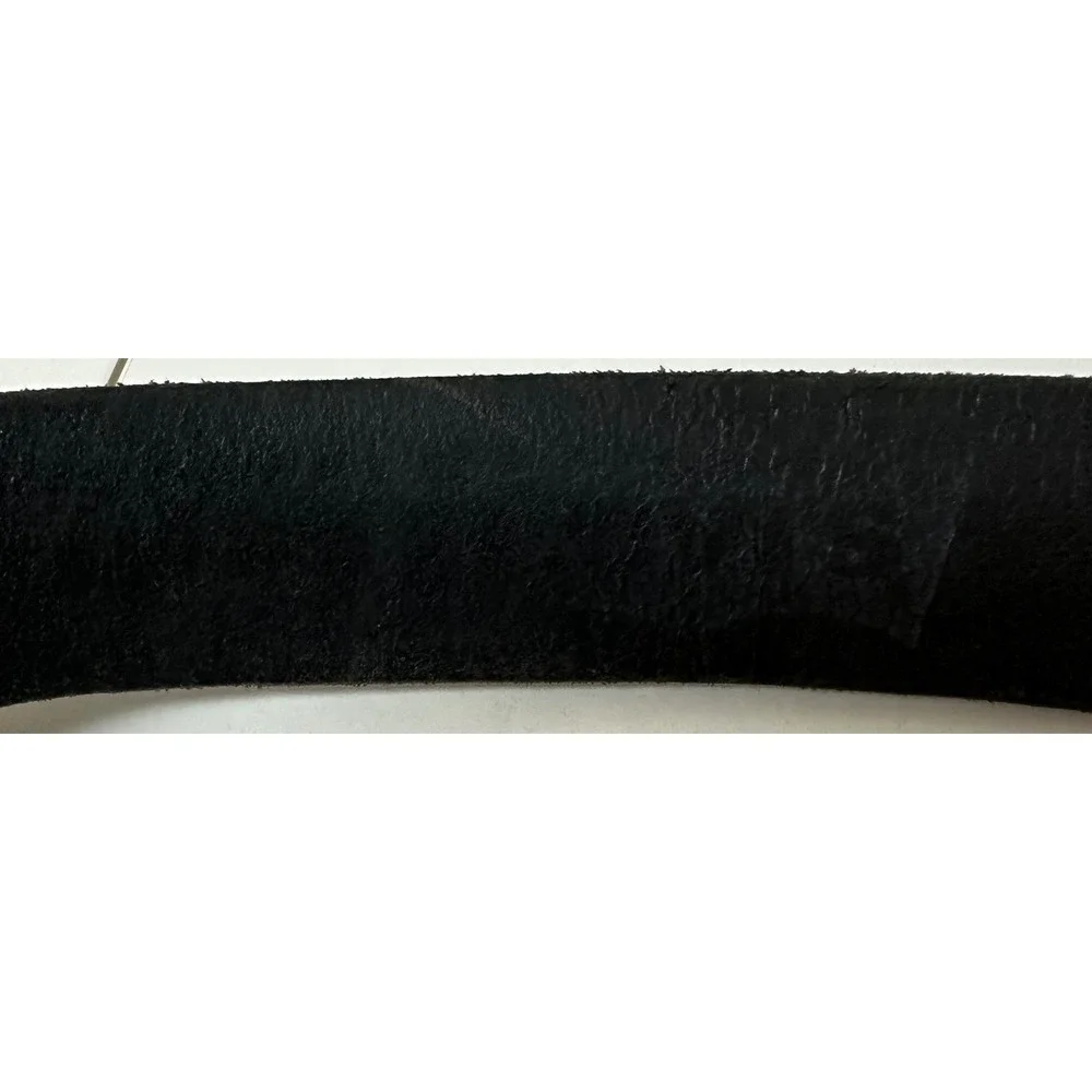 Levis Men's Black Leather Embossed Logo Belt Size 38/40 Silver Buckle